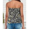 imageCHICGAL Womens Tube Tops Summer Casual Bandeau Tank Casual Strapless Blouse Off The Shoulder Tunic ShirtsBlack Yellow Butterfly