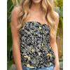 imageCHICGAL Womens Tube Tops Summer Casual Bandeau Tank Casual Strapless Blouse Off The Shoulder Tunic ShirtsBlack Yellow Butterfly