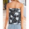 imageCHICGAL Womens Tube Tops Summer Casual Bandeau Tank Casual Strapless Blouse Off The Shoulder Tunic ShirtsBlue Flower