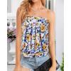 imageCHICGAL Womens Tube Tops Summer Casual Bandeau Tank Casual Strapless Blouse Off The Shoulder Tunic ShirtsBlue Orange Flower