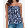 imageCHICGAL Womens Tube Tops Summer Casual Bandeau Tank Casual Strapless Blouse Off The Shoulder Tunic ShirtsBlue Small Floral