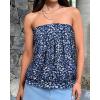 imageCHICGAL Womens Tube Tops Summer Casual Bandeau Tank Casual Strapless Blouse Off The Shoulder Tunic ShirtsBlue Small Floral
