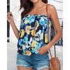 imageCHICGAL Womens Tube Tops Summer Casual Bandeau Tank Casual Strapless Blouse Off The Shoulder Tunic ShirtsBlue Yellow Flower