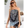 imageCHICGAL Womens Tube Tops Summer Casual Bandeau Tank Casual Strapless Blouse Off The Shoulder Tunic ShirtsBoho Black Triangle