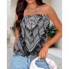 imageCHICGAL Womens Tube Tops Summer Casual Bandeau Tank Casual Strapless Blouse Off The Shoulder Tunic ShirtsBoho Black Triangle
