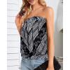 imageCHICGAL Womens Tube Tops Summer Casual Bandeau Tank Casual Strapless Blouse Off The Shoulder Tunic ShirtsBoho Black Triangle