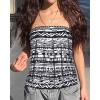 imageCHICGAL Womens Tube Tops Summer Casual Bandeau Tank Casual Strapless Blouse Off The Shoulder Tunic ShirtsBoho Black White