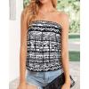 imageCHICGAL Womens Tube Tops Summer Casual Bandeau Tank Casual Strapless Blouse Off The Shoulder Tunic ShirtsBoho Black White