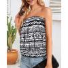 imageCHICGAL Womens Tube Tops Summer Casual Bandeau Tank Casual Strapless Blouse Off The Shoulder Tunic ShirtsBoho Black White