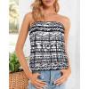 imageCHICGAL Womens Tube Tops Summer Casual Bandeau Tank Casual Strapless Blouse Off The Shoulder Tunic ShirtsBoho Black White