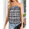 imageCHICGAL Womens Tube Tops Summer Casual Bandeau Tank Casual Strapless Blouse Off The Shoulder Tunic ShirtsBoho Black White
