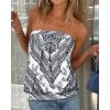 imageCHICGAL Womens Tube Tops Summer Casual Bandeau Tank Casual Strapless Blouse Off The Shoulder Tunic ShirtsBoho White Triangle