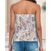 imageCHICGAL Womens Tube Tops Summer Casual Bandeau Tank Casual Strapless Blouse Off The Shoulder Tunic ShirtsColor Wheel Print