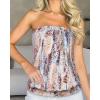 imageCHICGAL Womens Tube Tops Summer Casual Bandeau Tank Casual Strapless Blouse Off The Shoulder Tunic ShirtsColor Wheel Print