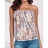 imageCHICGAL Womens Tube Tops Summer Casual Bandeau Tank Casual Strapless Blouse Off The Shoulder Tunic ShirtsColor Wheel Print