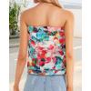 imageCHICGAL Womens Tube Tops Summer Casual Bandeau Tank Casual Strapless Blouse Off The Shoulder Tunic ShirtsColorful Leaf