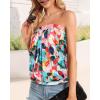 imageCHICGAL Womens Tube Tops Summer Casual Bandeau Tank Casual Strapless Blouse Off The Shoulder Tunic ShirtsColorful Leaf