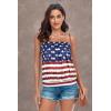 imageCHICGAL Womens Tube Tops Summer Casual Bandeau Tank Casual Strapless Blouse Off The Shoulder Tunic ShirtsFlag Printed
