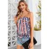 imageCHICGAL Womens Tube Tops Summer Casual Bandeau Tank Casual Strapless Blouse Off The Shoulder Tunic ShirtsFlag Stripe