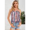 imageCHICGAL Womens Tube Tops Summer Casual Bandeau Tank Casual Strapless Blouse Off The Shoulder Tunic ShirtsFlag Stripe