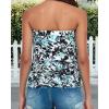 imageCHICGAL Womens Tube Tops Summer Casual Bandeau Tank Casual Strapless Blouse Off The Shoulder Tunic ShirtsGreen Black Leaf