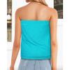 imageCHICGAL Womens Tube Tops Summer Casual Bandeau Tank Casual Strapless Blouse Off The Shoulder Tunic ShirtsLake Blue