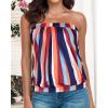imageCHICGAL Womens Tube Tops Summer Casual Bandeau Tank Casual Strapless Blouse Off The Shoulder Tunic ShirtsMuticolor Stripe