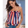 imageCHICGAL Womens Tube Tops Summer Casual Bandeau Tank Casual Strapless Blouse Off The Shoulder Tunic ShirtsMuticolor Stripe