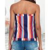 imageCHICGAL Womens Tube Tops Summer Casual Bandeau Tank Casual Strapless Blouse Off The Shoulder Tunic ShirtsMuticolor Stripe