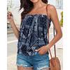 imageCHICGAL Womens Tube Tops Summer Casual Bandeau Tank Casual Strapless Blouse Off The Shoulder Tunic ShirtsNavy Diamond
