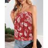 imageCHICGAL Womens Tube Tops Summer Casual Bandeau Tank Casual Strapless Blouse Off The Shoulder Tunic ShirtsRed Floral