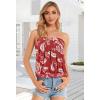 imageCHICGAL Womens Tube Tops Summer Casual Bandeau Tank Casual Strapless Blouse Off The Shoulder Tunic ShirtsRed Floral
