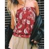 imageCHICGAL Womens Tube Tops Summer Casual Bandeau Tank Casual Strapless Blouse Off The Shoulder Tunic ShirtsRed Floral