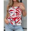 imageCHICGAL Womens Tube Tops Summer Casual Bandeau Tank Casual Strapless Blouse Off The Shoulder Tunic ShirtsRed Tiedye