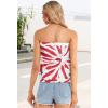 imageCHICGAL Womens Tube Tops Summer Casual Bandeau Tank Casual Strapless Blouse Off The Shoulder Tunic ShirtsRed Tiedye