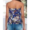 imageCHICGAL Womens Tube Tops Summer Casual Bandeau Tank Casual Strapless Blouse Off The Shoulder Tunic ShirtsTreasure Blue Print