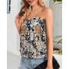 imageCHICGAL Womens Tube Tops Summer Casual Bandeau Tank Casual Strapless Blouse Off The Shoulder Tunic ShirtsYellow Big Rose