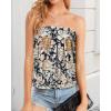 imageCHICGAL Womens Tube Tops Summer Casual Bandeau Tank Casual Strapless Blouse Off The Shoulder Tunic ShirtsYellow Big Rose