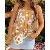 imageCHICGAL Womens Tube Tops Summer Casual Bandeau Tank Casual Strapless Blouse Off The Shoulder Tunic ShirtsYellow Floral