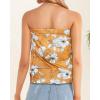 imageCHICGAL Womens Tube Tops Summer Casual Bandeau Tank Casual Strapless Blouse Off The Shoulder Tunic ShirtsYellow Floral
