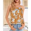 imageCHICGAL Womens Tube Tops Summer Casual Bandeau Tank Casual Strapless Blouse Off The Shoulder Tunic ShirtsYellow Floral
