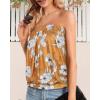 imageCHICGAL Womens Tube Tops Summer Casual Bandeau Tank Casual Strapless Blouse Off The Shoulder Tunic ShirtsYellow Floral