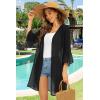 imageWomens Kimono Cardigans Floral Chiffon Loose Open Front Casual Summer TopsBlack