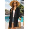 imageWomens Kimono Cardigans Floral Chiffon Loose Open Front Casual Summer TopsBlack
