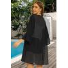imageWomens Kimono Cardigans Floral Chiffon Loose Open Front Casual Summer TopsBlack