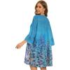 imageWomens Kimono Cardigans Floral Chiffon Loose Open Front Casual Summer TopsBlue Green Flowers
