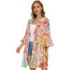 imageWomens Kimono Cardigans Floral Chiffon Loose Open Front Casual Summer TopsColorful Flowers