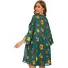 imageWomens Kimono Cardigans Floral Chiffon Loose Open Front Casual Summer TopsOrange Green Floral