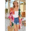 imageWomens Kimono Cardigans Floral Chiffon Loose Open Front Casual Summer TopsPink Rose