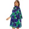 imageWomens Kimono Cardigans Floral Chiffon Loose Open Front Casual Summer TopsTie Dyed Blue Green